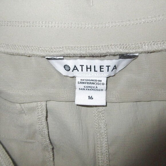 Athleta TREKKIE North JOGGER Pants Size 16 UPF High POCKETS Ripstop STRETCH Ecru - Picture 5 of 12